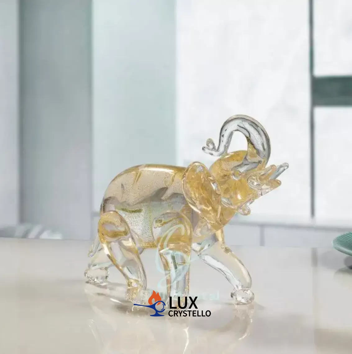 gold foil glass animal ornaments
