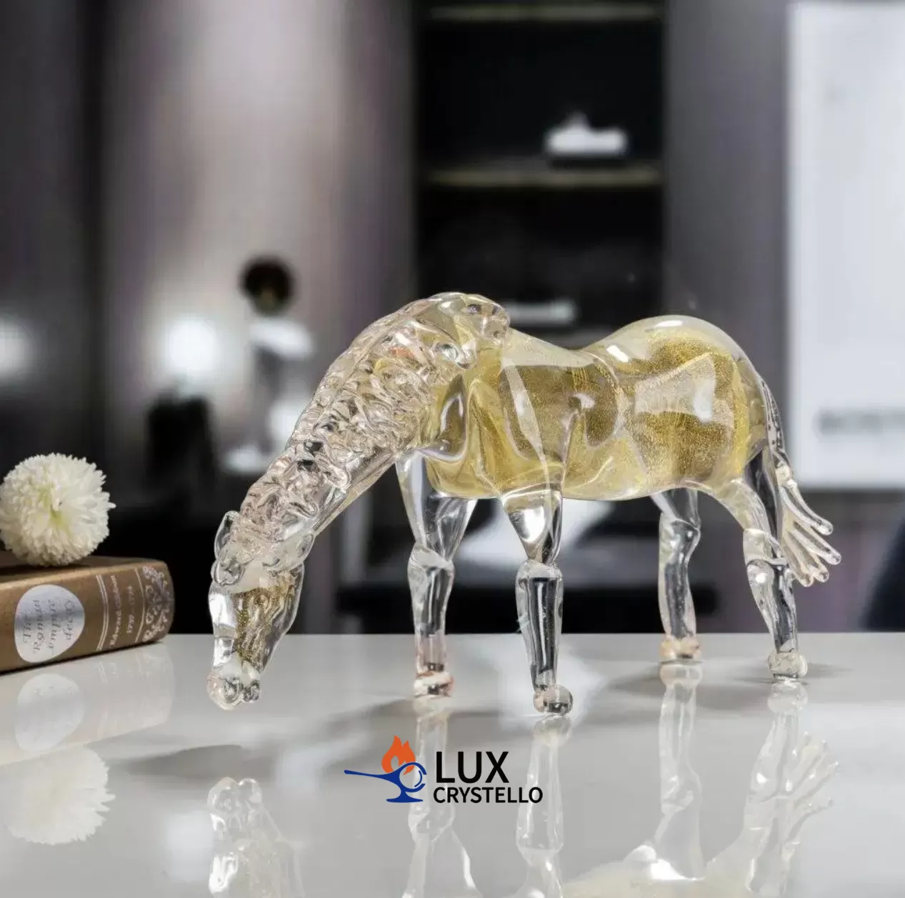 gold foil glass animal ornaments