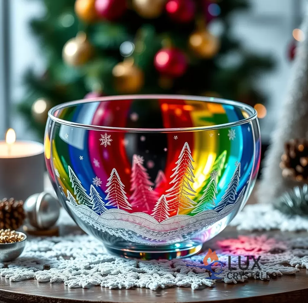 Christmas-themed glass tableware