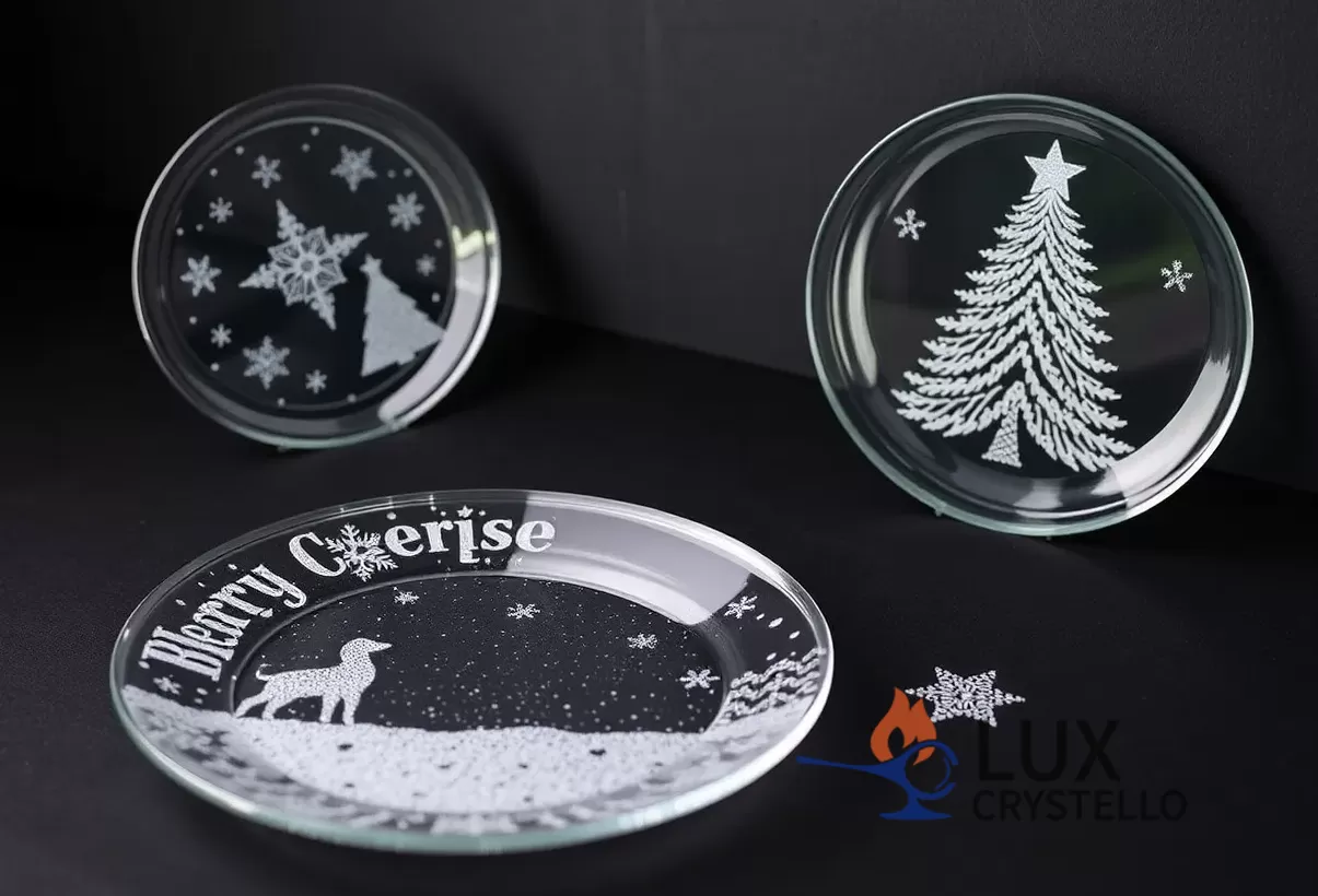 Christmas-themed glass tableware