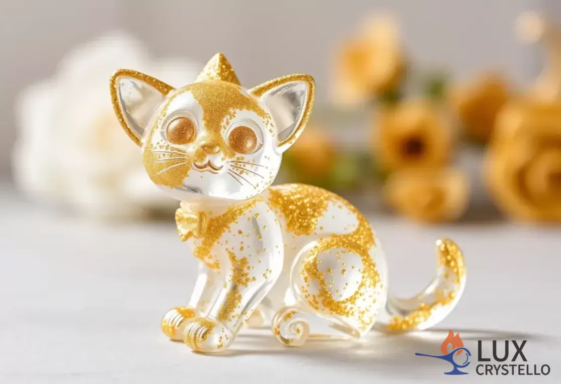 tiny glass animal figurines with glitter