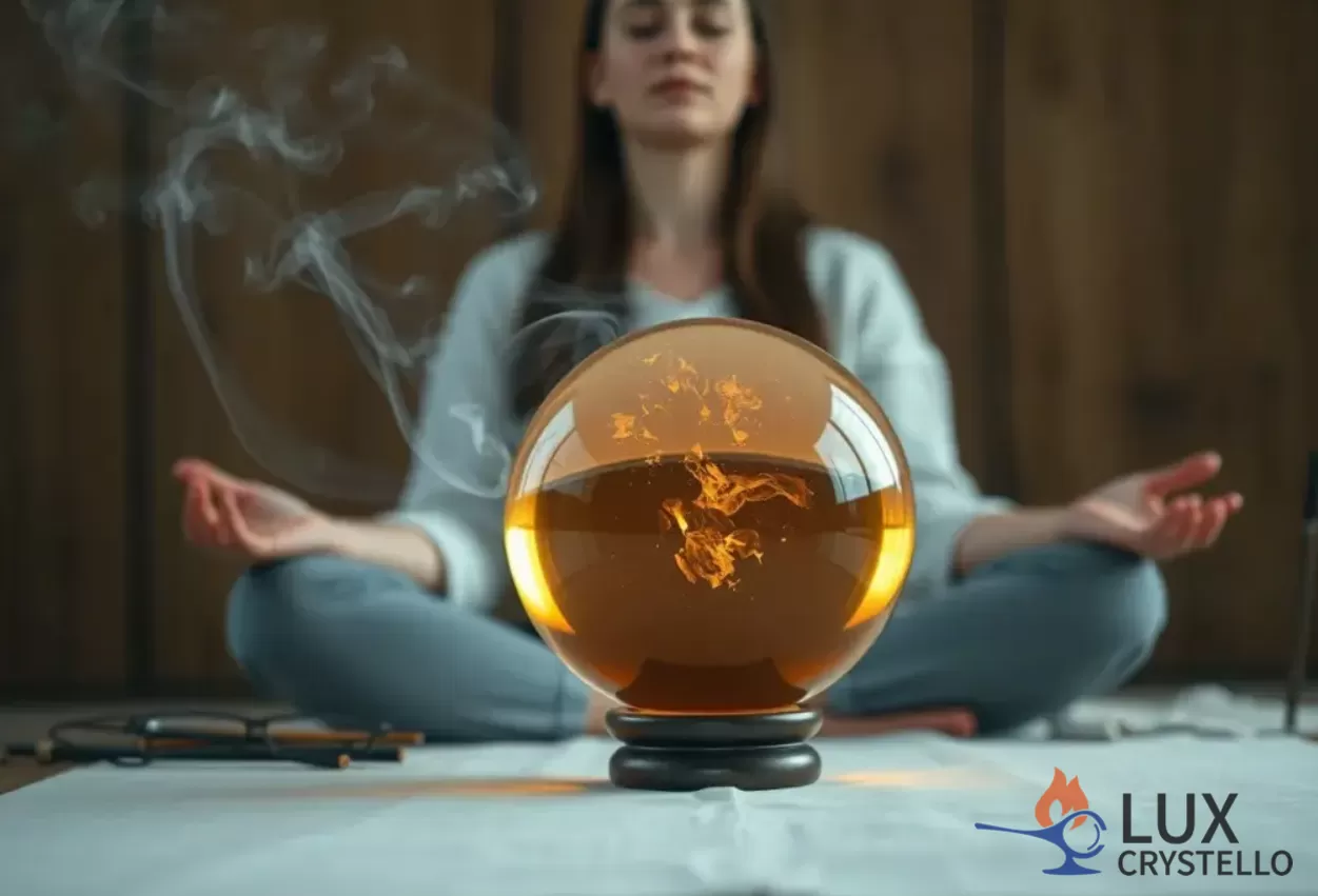 amber crystal ball for meditation