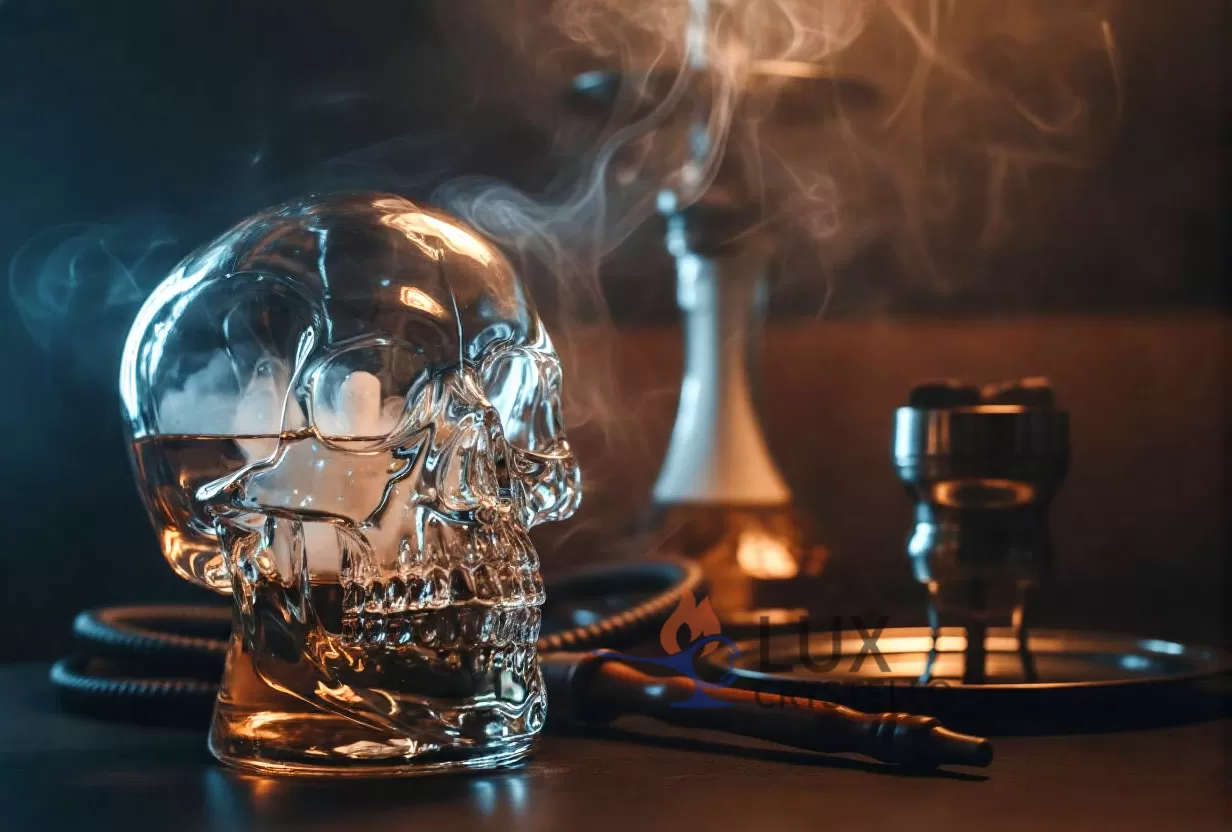 The Artistic Edge of the Glass Skull Hookah Base